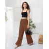imageTapata Women Wide Leg Pants High Waisted Dress Trousers Casual Elastic Pockets Business Work SlacksBrown