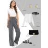 imageTapata Women Wide Leg Pants High Waisted Dress Trousers Casual Elastic Pockets Business Work SlacksGranite Heather