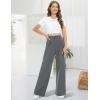 imageTapata Women Wide Leg Pants High Waisted Dress Trousers Casual Elastic Pockets Business Work SlacksGranite Heather