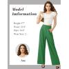 imageTapata Women Wide Leg Pants High Waisted Dress Trousers Casual Elastic Pockets Business Work SlacksGreen  Linen Texture