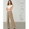 imageTapata Women Wide Leg Pants High Waisted Dress Trousers Casual Elastic Pockets Business Work SlacksKhaki  Linen Texture