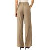 imageTapata Women Wide Leg Pants High Waisted Dress Trousers Casual Elastic Pockets Business Work SlacksKhaki  Linen Texture