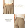 imageTapata Women Wide Leg Pants High Waisted Dress Trousers Casual Elastic Pockets Business Work SlacksKhaki  Linen Texture