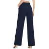 imageTapata Women Wide Leg Pants High Waisted Dress Trousers Casual Elastic Pockets Business Work SlacksNavy Blue