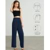 imageTapata Women Wide Leg Pants High Waisted Dress Trousers Casual Elastic Pockets Business Work SlacksNavy Blue