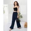 imageTapata Women Wide Leg Pants High Waisted Dress Trousers Casual Elastic Pockets Business Work SlacksNavy Blue