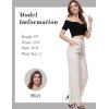 imageTapata Women Wide Leg Pants High Waisted Dress Trousers Casual Elastic Pockets Business Work SlacksPlaid Beige