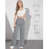 imageTapata Women Wide Leg Pants High Waisted Dress Trousers Casual Elastic Pockets Business Work SlacksPlaid Black