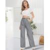 imageTapata Women Wide Leg Pants High Waisted Dress Trousers Casual Elastic Pockets Business Work SlacksPlaid Black