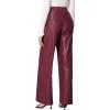 imageTapata Women Wide Leg Pants High Waisted Dress Trousers Casual Elastic Pockets Business Work SlacksRed  Shiny Faux Leather