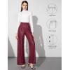 imageTapata Women Wide Leg Pants High Waisted Dress Trousers Casual Elastic Pockets Business Work SlacksRed  Shiny Faux Leather