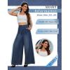 imageTapata Womens 24quot27quot30quot33quot Inseam Wide Leg Jeans Petite Elastic Waist Baggy Denim Pants Long Palazzo TrousersDark Blue