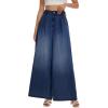 imageTapata Womens 24quot27quot30quot33quot Inseam Wide Leg Jeans Petite Elastic Waist Baggy Denim Pants Long Palazzo TrousersDark Blue
