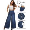 imageTapata Womens 24quot27quot30quot33quot Inseam Wide Leg Jeans Petite Elastic Waist Baggy Denim Pants Long Palazzo TrousersDark Blue