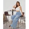 imageTapata Womens 24quot27quot30quot33quot Inseam Wide Leg Jeans Petite Elastic Waist Baggy Denim Pants Long Palazzo TrousersLight Blue