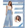 imageTapata Womens 24quot27quot30quot33quot Inseam Wide Leg Jeans Petite Elastic Waist Baggy Denim Pants Long Palazzo TrousersLight Blue