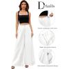 imageTapata Womens 24quot27quot30quot33quot Inseam Wide Leg Jeans Petite Elastic Waist Baggy Denim Pants Long Palazzo TrousersWhite