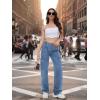 imageTapata Womens 26quot28quot30quot32quot34quot Cargo Jeans Straight Leg Short Petite Regular Tall Denim Relaxed Y2K PantsBlue