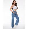imageTapata Womens 26quot28quot30quot32quot34quot Cargo Jeans Straight Leg Short Petite Regular Tall Denim Relaxed Y2K PantsBlue
