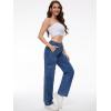 imageTapata Womens 26quot28quot30quot32quot34quot Cargo Jeans Straight Leg Short Petite Regular Tall Denim Relaxed Y2K PantsDeep Blue