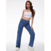 imageTapata Womens 26quot28quot30quot32quot34quot Cargo Jeans Straight Leg Short Petite Regular Tall Denim Relaxed Y2K PantsDeep Blue