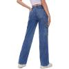 imageTapata Womens 26quot28quot30quot32quot34quot Cargo Jeans Straight Leg Short Petite Regular Tall Denim Relaxed Y2K PantsDeep Blue