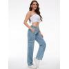 imageTapata Womens 26quot28quot30quot32quot34quot Cargo Jeans Straight Leg Short Petite Regular Tall Denim Relaxed Y2K PantsLight Blue