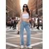 imageTapata Womens 26quot28quot30quot32quot34quot Cargo Jeans Straight Leg Short Petite Regular Tall Denim Relaxed Y2K PantsLight Blue