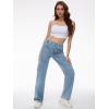 imageTapata Womens 26quot28quot30quot32quot34quot Cargo Jeans Straight Leg Short Petite Regular Tall Denim Relaxed Y2K PantsLight Blue