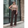 imageTapata Womens 28303234 Stretchy Bootcut Dress Pants with Pockets Tall Petite Regular for Office Work BusinessBrown