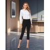 imageTapata Womens Capri Dress Pants 19quot205quot Stretch HighWaist Crop Office Work Pants Summer Casual Capris Slacks YogaTwill  Black