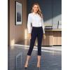 imageTapata Womens Capri Dress Pants 19quot205quot Stretch HighWaist Crop Office Work Pants Summer Casual Capris Slacks YogaTwill  Navy Blue