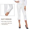 imageTapata Womens Capri Dress Pants 19quot205quot Stretch HighWaist Crop Office Work Pants Summer Casual Capris Slacks YogaTwill  White