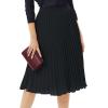 imageTapata Womens Petite Regular Tall Pleated Chiffon Skirt Midi High Elastic Waist A Line Swing SkirtsBlack