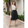 imageTapata Womens Petite Regular Tall Pleated Chiffon Skirt Midi High Elastic Waist A Line Swing SkirtsBlack
