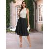 imageTapata Womens Petite Regular Tall Pleated Chiffon Skirt Midi High Elastic Waist A Line Swing SkirtsBlack