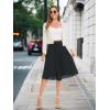 imageTapata Womens Petite Regular Tall Pleated Chiffon Skirt Midi High Elastic Waist A Line Swing SkirtsBlack