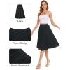imageTapata Womens Petite Regular Tall Pleated Chiffon Skirt Midi High Elastic Waist A Line Swing SkirtsBlack