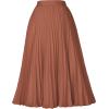 imageTapata Womens Petite Regular Tall Pleated Chiffon Skirt Midi High Elastic Waist A Line Swing SkirtsBrown