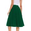 imageTapata Womens Petite Regular Tall Pleated Chiffon Skirt Midi High Elastic Waist A Line Swing SkirtsGreen