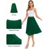 imageTapata Womens Petite Regular Tall Pleated Chiffon Skirt Midi High Elastic Waist A Line Swing SkirtsGreen