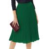 imageTapata Womens Petite Regular Tall Pleated Chiffon Skirt Midi High Elastic Waist A Line Swing SkirtsGreen