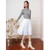 imageTapata Womens Petite Regular Tall Pleated Chiffon Skirt Midi High Elastic Waist A Line Swing SkirtsWhite