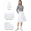 imageTapata Womens Petite Regular Tall Pleated Chiffon Skirt Midi High Elastic Waist A Line Swing SkirtsWhite