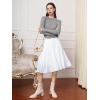 imageTapata Womens Petite Regular Tall Pleated Chiffon Skirt Midi High Elastic Waist A Line Swing SkirtsWhite