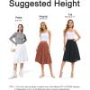 imageTapata Womens Petite Regular Tall Pleated Chiffon Skirt Midi High Elastic Waist A Line Swing SkirtsWhite