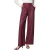 imageTapata Women Wide Leg Pants High Waisted Dress Trousers Casual Elastic Pockets Business Work SlacksRed  Shiny Faux Leather
