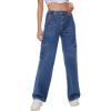 imageTapata Womens 26quot28quot30quot32quot34quot Cargo Jeans Straight Leg Short Petite Regular Tall Denim Relaxed Y2K PantsDeep Blue