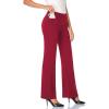 imageTapata Womens 28303234 Stretchy Bootcut Dress Pants with Pockets Tall Petite Regular for Office Work BusinessNew Burgundy