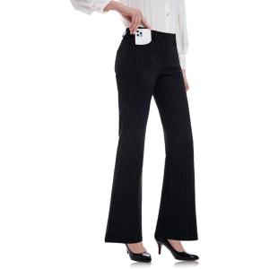 imageTapata Womens 28303234 Stretchy Bootcut Dress Pants with Pockets Tall Petite Regular for Office Work BusinessBlack  Pinstripe